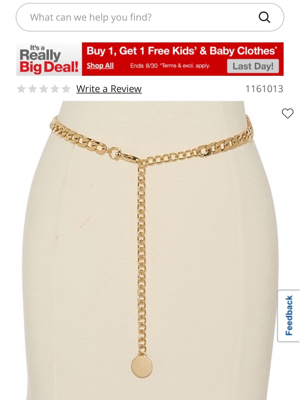 Worthington Silver Chain Belt | Sz S/M - Picture 3 of 5